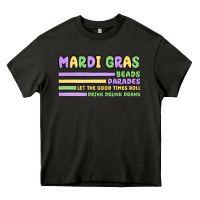 Asphalt mardi gras beads Heavy Core Tee - MaliasSmallBusiness