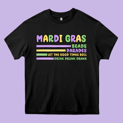 Mardi Gras Beads Heavy Core Tee Designed By Maliassmallbusiness