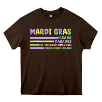 Chocolate Brown mardi gras beads Heavy Core Tee - MaliasSmallBusiness