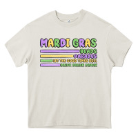 Cream mardi gras beads Heavy Core Tee - MaliasSmallBusiness