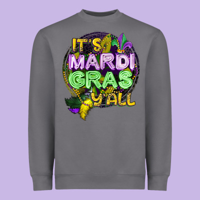 Its Mardi Gras Yall Heavyweight Sweatshirt Designed By Cowgirlartshop