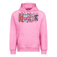 Fuchsia Pink Nurse Valentine Urban Hoodie - CowhideDigitalArt