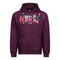 Mauve Wine Nurse Valentine Urban Hoodie - CowhideDigitalArt