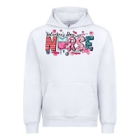 White Nurse Valentine Urban Hoodie - CowhideDigitalArt