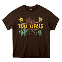 Chocolate Brown 100 days y'all Heavy Core Tee - MaliasSmallBusiness