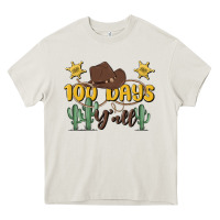 Cream 100 days y'all Heavy Core Tee - MaliasSmallBusiness