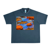 Midnight Navy California Golden Trout Garibaldi Fish Background Urban Heavy Tee - Bettercallsaul