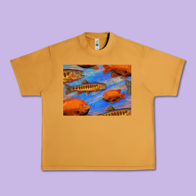California Golden Trout Garibaldi Fish Background Urban Heavy Tee Designed By Bettercallsaul