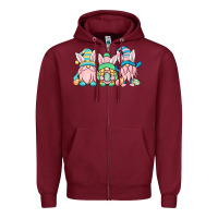 Burgundy Easter gnomes Zipper Hoodie - OliviaCreatesArt