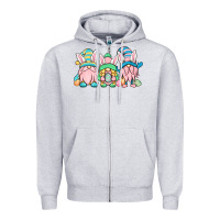 Heather Grey Easter gnomes Zipper Hoodie - OliviaCreatesArt