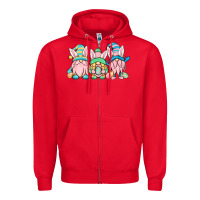 Red Easter gnomes Zipper Hoodie - OliviaCreatesArt