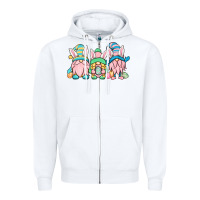 White Easter gnomes Zipper Hoodie - OliviaCreatesArt