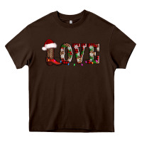 Chocolate Brown love christmas boots Heavy Core Tee - AdoDesignShop