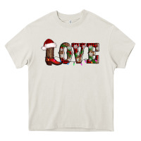 Cream love christmas boots Heavy Core Tee - AdoDesignShop