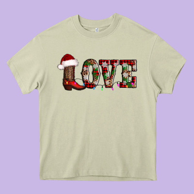 Love Christmas Boots Heavy Core Tee Designed By Adodesignshop