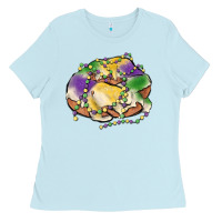Baby Blue mardi gras king cake Ladies Tee - MaliasSmallBusiness