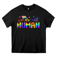 Black we are all human Heavy Core Tee - MaliasSmallBusiness