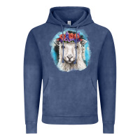 Vintage Denim Sunflower Sheep With Background Vintage Hoodie - RanaPortraitStore