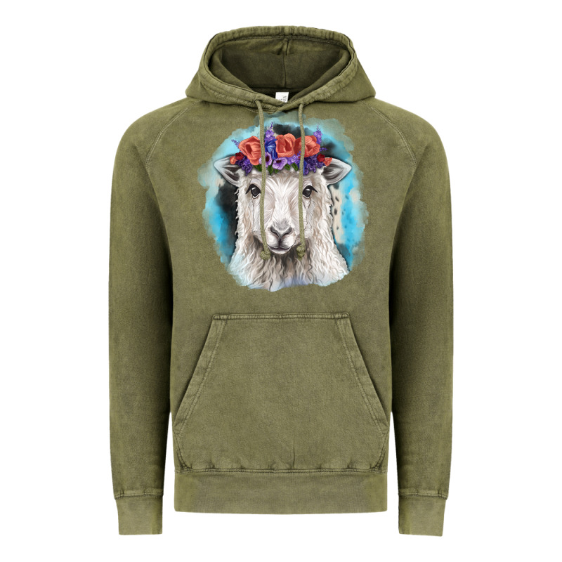 Sunflower Sheep With Background Vintage Hoodie by RanaPortraitStore | Teevron
