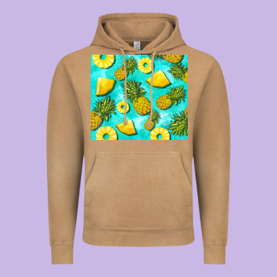 Blue Pineapple Vintage Hoodie Designed By Barkaloodesign