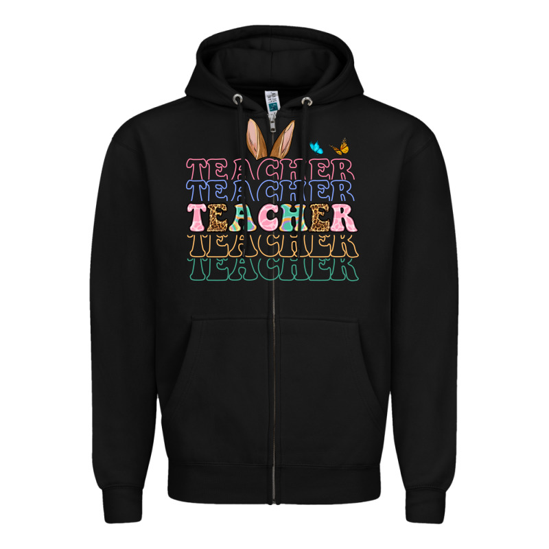 Easter Bunny Teacher Zipper Hoodie by OliviaCreatesArt | Teevron