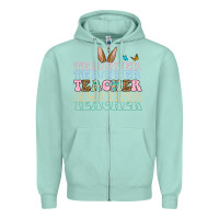 Seafoam Easter bunny Teacher Zipper Hoodie - OliviaCreatesArt