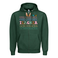 Sports Green Easter bunny Teacher Zipper Hoodie - OliviaCreatesArt