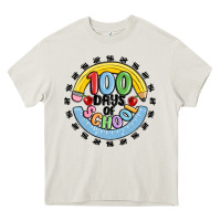 Cream 100 days of school Heavy Core Tee - MaliasSmallBusiness