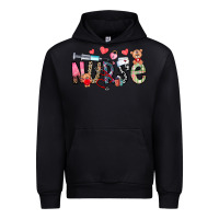Black Nurse Valentines Day Urban Hoodie - CowhideDigitalArt