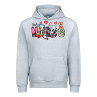 Heather Grey Nurse Valentines Day Urban Hoodie - CowhideDigitalArt