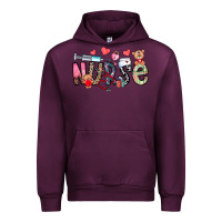 Mauve Wine Nurse Valentines Day Urban Hoodie - CowhideDigitalArt
