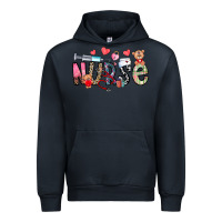 Navy Nurse Valentines Day Urban Hoodie - CowhideDigitalArt