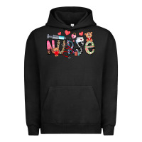 Pigment Black Nurse Valentines Day Urban Hoodie - CowhideDigitalArt