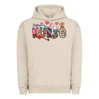 Pigment French Oak Nurse Valentines Day Urban Hoodie - CowhideDigitalArt