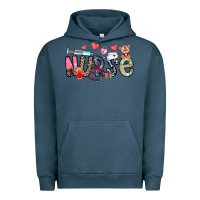 Pigment Midnight Navy Nurse Valentines Day Urban Hoodie - CowhideDigitalArt
