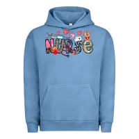 Pigment Pebble Blue Nurse Valentines Day Urban Hoodie - CowhideDigitalArt