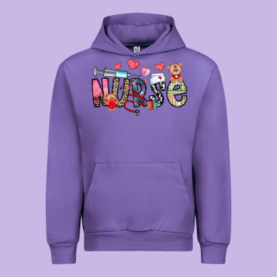 Nurse Valentines Day Urban Hoodie Designed By Cowhidedigitalart