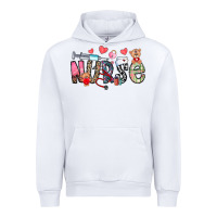 White Nurse Valentines Day Urban Hoodie - CowhideDigitalArt
