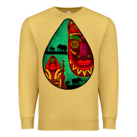 Antique Gold african masks teardrop  3 Premium Sweatshirt - BundleAndBundleShop