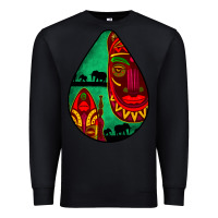 Black african masks teardrop  3 Premium Sweatshirt - BundleAndBundleShop