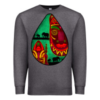 Charcoal Heather african masks teardrop  3 Premium Sweatshirt - BundleAndBundleShop