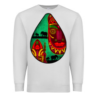 Dove Grey african masks teardrop  3 Premium Sweatshirt - BundleAndBundleShop