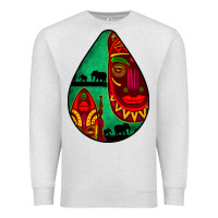 Oatmeal Heather african masks teardrop  3 Premium Sweatshirt - BundleAndBundleShop