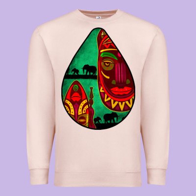 African Masks Teardrop  3 Premium Sweatshirt Designed By Bundleandbundleshop