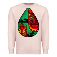 Pale Pink african masks teardrop  3 Premium Sweatshirt - BundleAndBundleShop