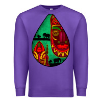 Purple african masks teardrop  3 Premium Sweatshirt - BundleAndBundleShop