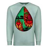 Seafoam african masks teardrop  3 Premium Sweatshirt - BundleAndBundleShop