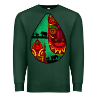Sports Green african masks teardrop  3 Premium Sweatshirt - BundleAndBundleShop