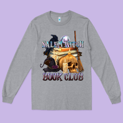 Salem Witch Book Club Long Sleeve Tee Designed By Texasbilliewilder