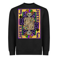 Black joker mardi gras skeleton Heavyweight Sweatshirt - CowGirlArtShop